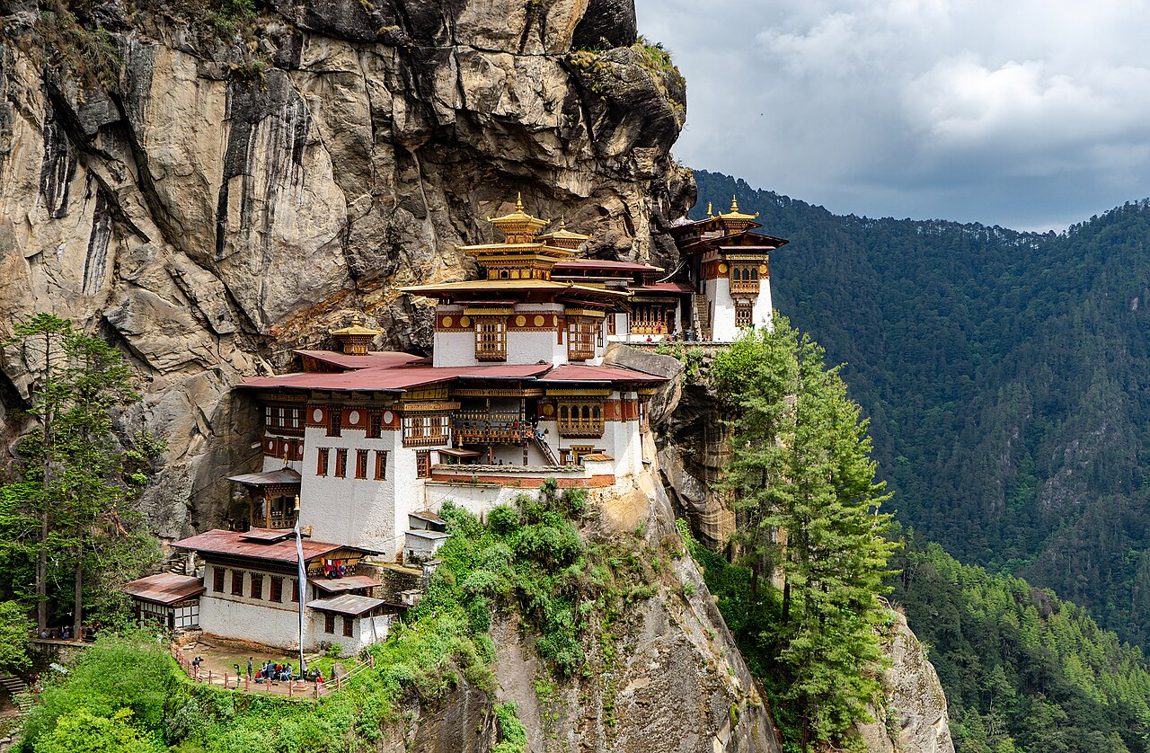 Tiger’s Nest monastery on the forested cliffs above Paro, Bhutan